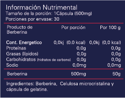 Alpha Pure Berberine 30 Cápsulas