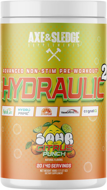 A S Hydraulic2 Advanced Non Estimulante Pre - Entreno 20 40 Porciones Sour Citrus Punch