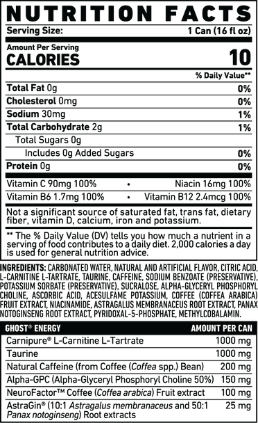 Ghost Energy 16 Onzas 12 Paquete Citrus
