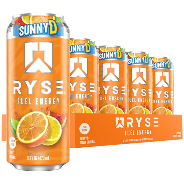 Ryse Fuel Drink 16 Onzas 12 Paquete Sunnyd Tangy Original
