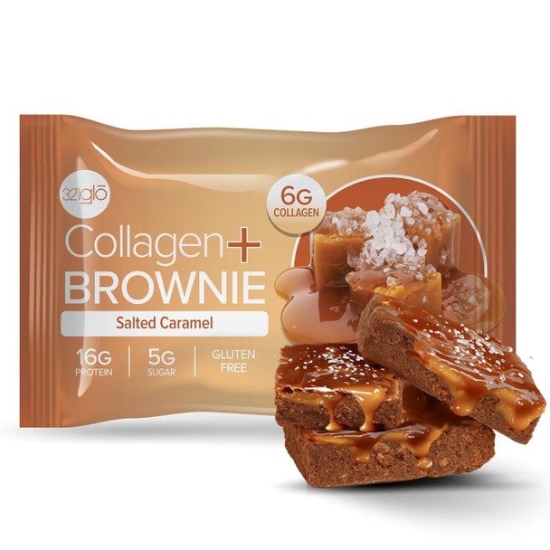 321Glo Collagen Brownie 12 Paquete Salted Caramel