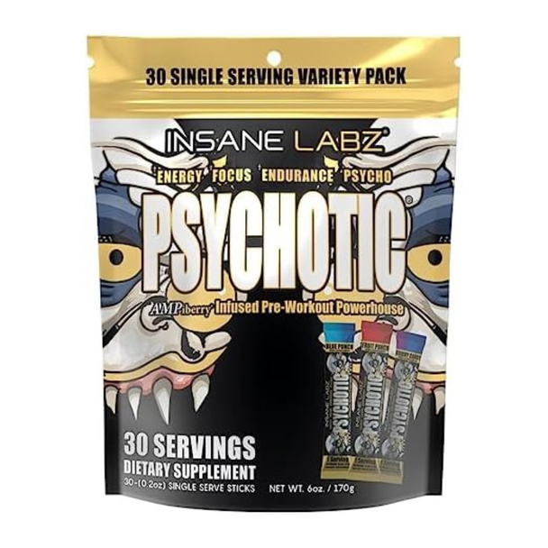 Insane Labz Psychotic Gold 30 Sticks Porciones Variety Bag Flavors