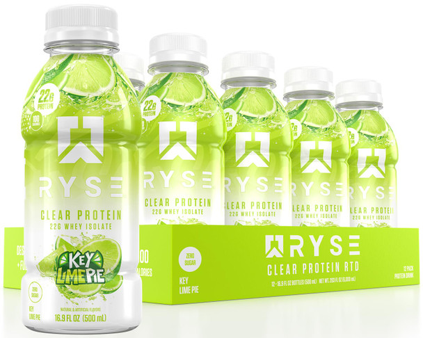 Ryse Clear Whey Aislado Lista para Beber 12 Paquete Key Lime Pie