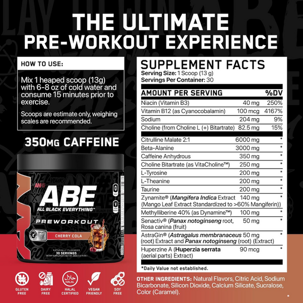 Applied Nutrition Abe Ultimate Pre - Entreno 30 Porciones Cherry Cola