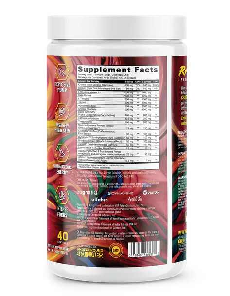 Panda Rampage Chaos Pre - Entreno 40 Porciones Strawberry Mango Sherbet