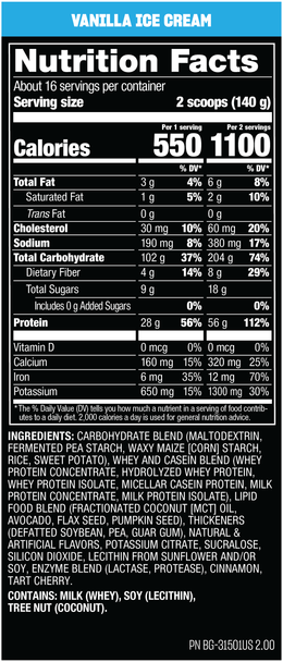 Mutant Mass 5 Libras Vainilla Ice Cream