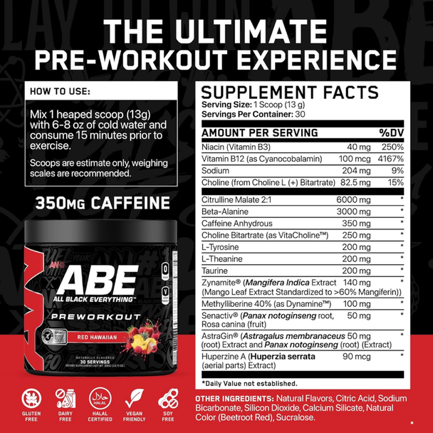 Applied Nutrition Abe Ultimate Pre - Entreno 30 Porciones Red Hawaiian