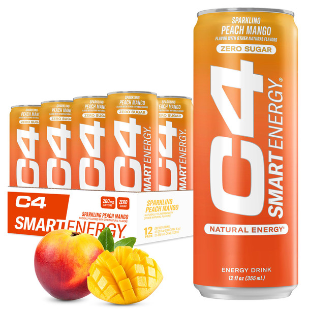 Cellucor C4 Smart Energy Carbonatada 12Oz 12Pk Peach Mango