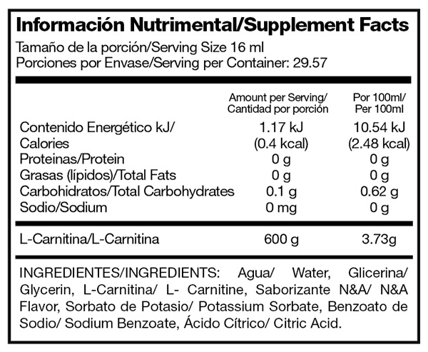 Alpha L Carnitina Liquida 16 Onzas Uva