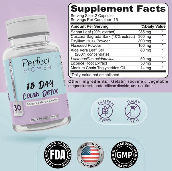 Perfect Women 15 Day Colon Detox 30 Tabletas