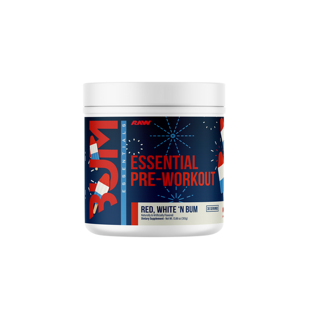 Raw Cbum Essential Pre-Entreno 30 Porciones Red White And Bum