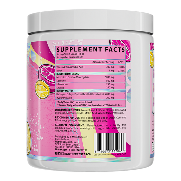 Nutrex Research Research Creatine For Women 30 Porciones Pink Lemonade