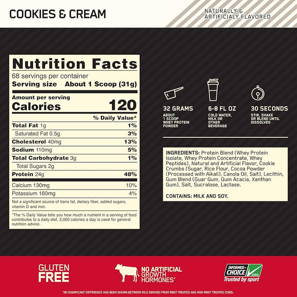 Optimum Nutrition Whey Gourmet 1.98 lb Cookies Cream