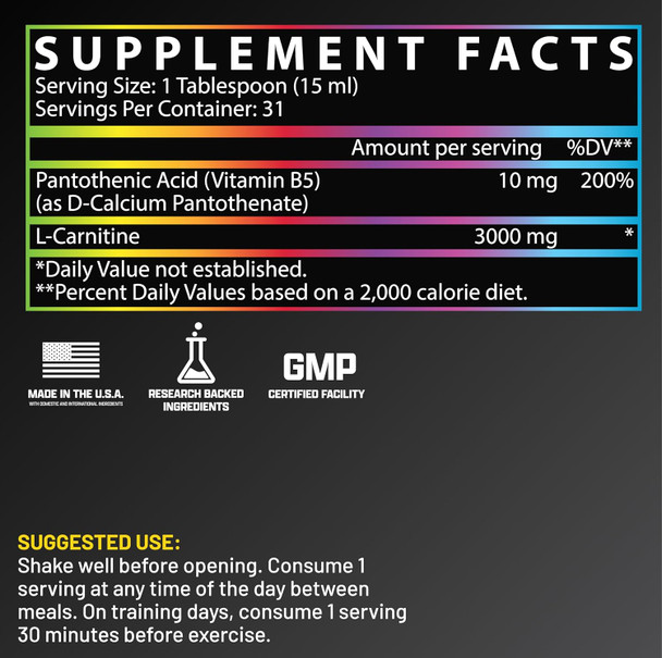 Nutrex Research Research Liquid L Carnitine 3000 16 Onzas Sour Gummy Worms Sabor