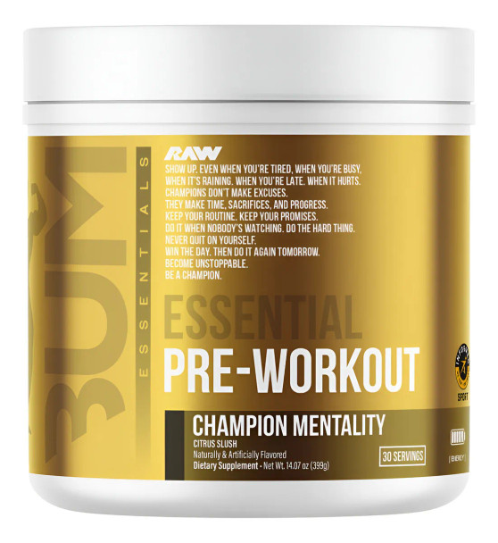 Raw Cbum Essential Pre - Entreno 30 Porciones Champion Mentality