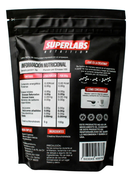 Superlabs Creatina 500 g sin Sabor