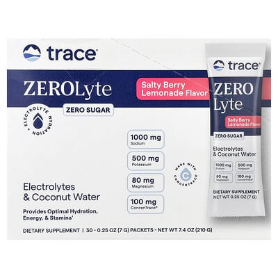 Trace Mineral Zerolyte 30 Stick Salty Berry Lemonade