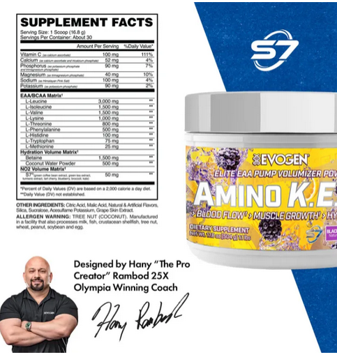 Evogen Amino K E M EAA 30 Porciones Blackberry Lemonade