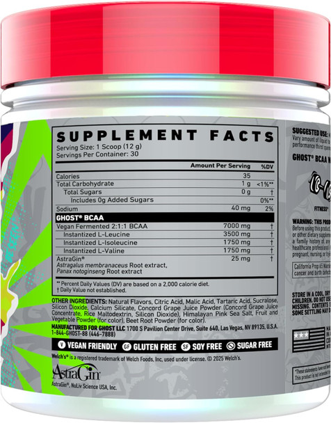Ghost BCAA 30 Porciones Sour Welchs Grape Sabor
