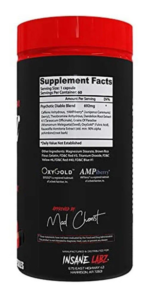 Insane Labz Insane Psychotic 180 Cápsulas