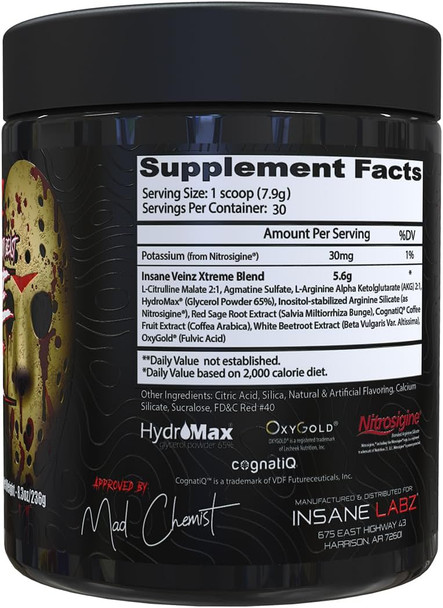 Insane Labz Insane Veinz Xtreme 30 Porciones Watermelon