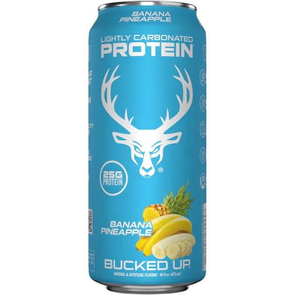 Bucked Up Lightly Carbonated Protein 16 Onzas 12Pk Banana Pineapple