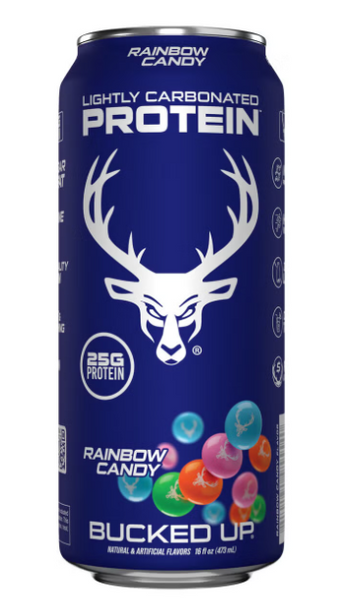 Bucked Up Lightly Carbonated Protein 16 Onzas 12Pk Rainbow Candy