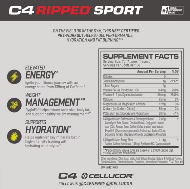 Cellucor C4 Ripped Sport 30 Porciones Artic Snow Cone