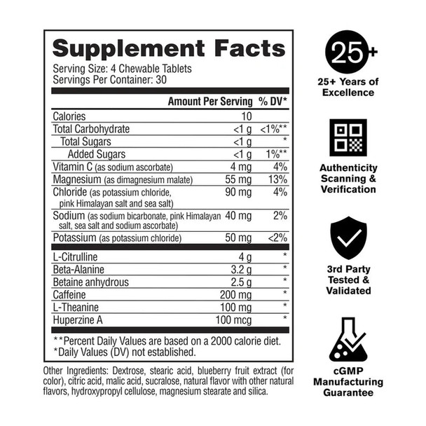 Gat Sport Sport Nitraflex Pre - Entreno Chews 30 Porciones Blue Raspberry