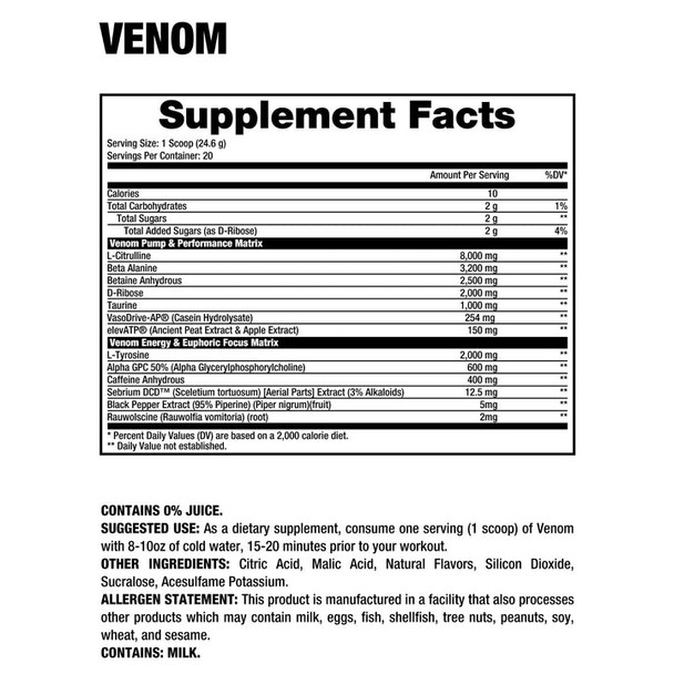 Dragon Pharma Venom Fully Loaded 20 Porciones Orange Fury