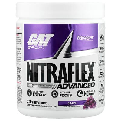Gat Sport Nitraflex Pre-Entreno Chews 30 Porciones Grape Cotton Candy