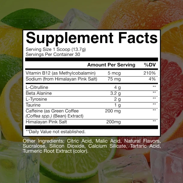 Raw Cbum Essential Pre-Entreno 30 Porciones Citrus Freeze