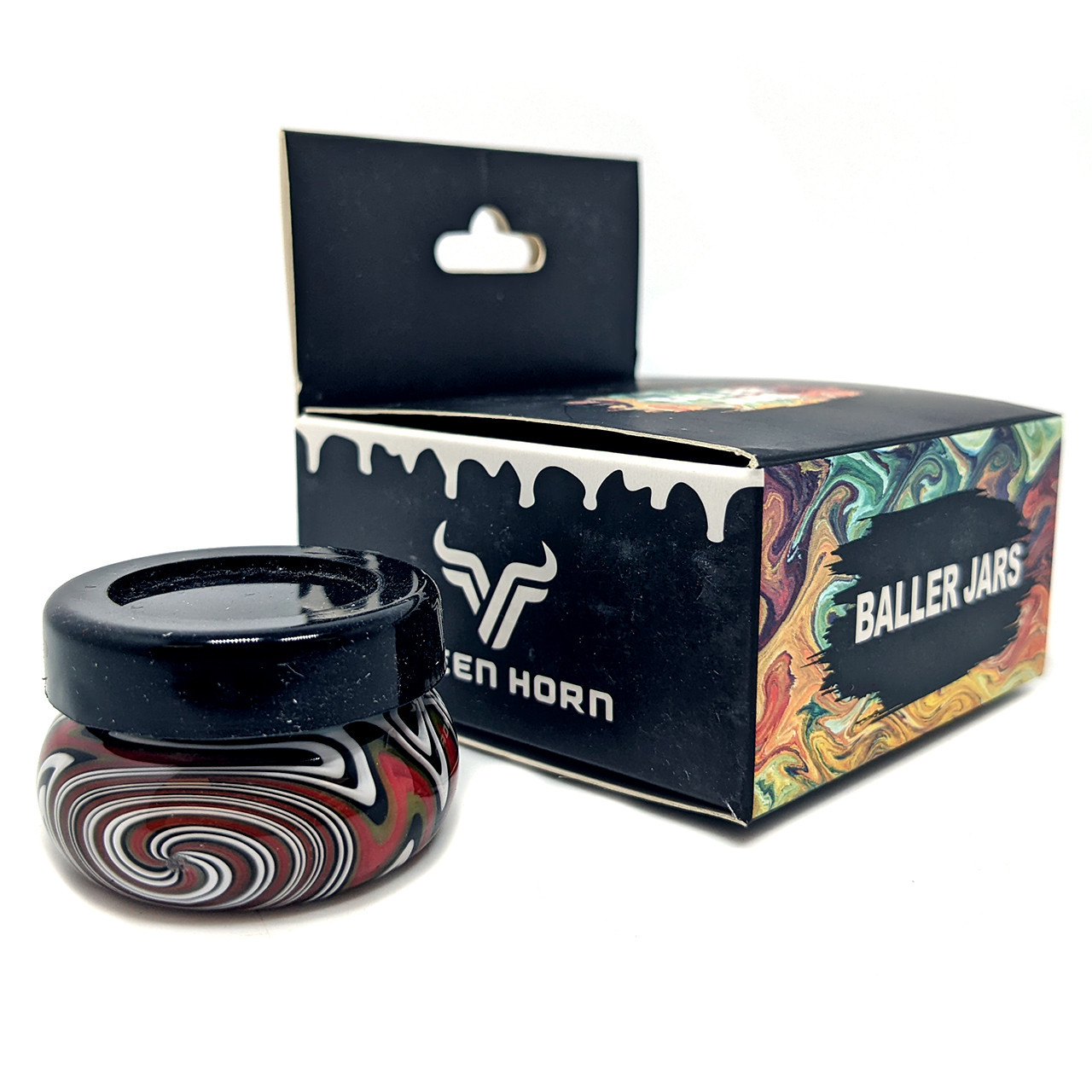 1.5" Black Wigwag Glass Jar Box Set (MSRP $20.00)