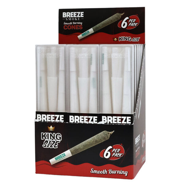 Breeze Smoke - Smooth Burning Cones - King Size (6ct) - Display of 18 (MSRP $4.50)