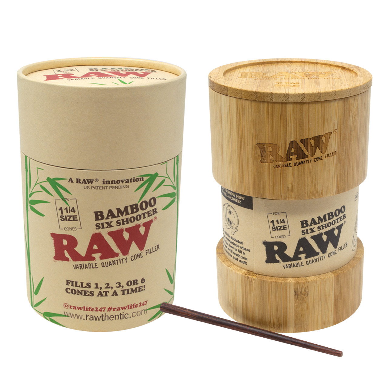 RAW® - Bamboo Six Shooter Cone Filler - 1¼ Size (MSRP $50.00)