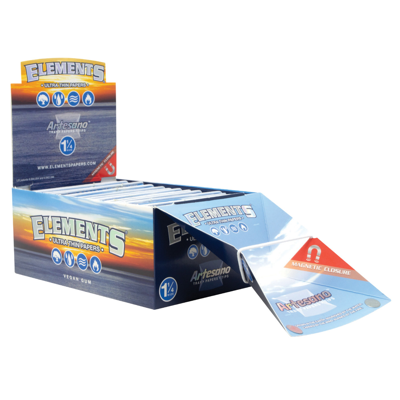 Elements -Artesano 1¼ Rolling Papers with Tips (50ct) - Display of 15 (MSRP $4.00ea)