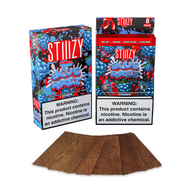 Stiiizy - Premium All Natural Leaf Wraps (5ct) - Display of 8  (MSRP $8.99ea)