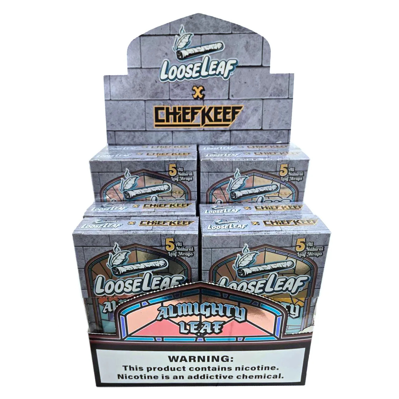 LooseLeaf - Tobacco Wraps (5ct) - Chief Keef - Box of 8 - Display of 8 Boxes (MSRP $800.00)