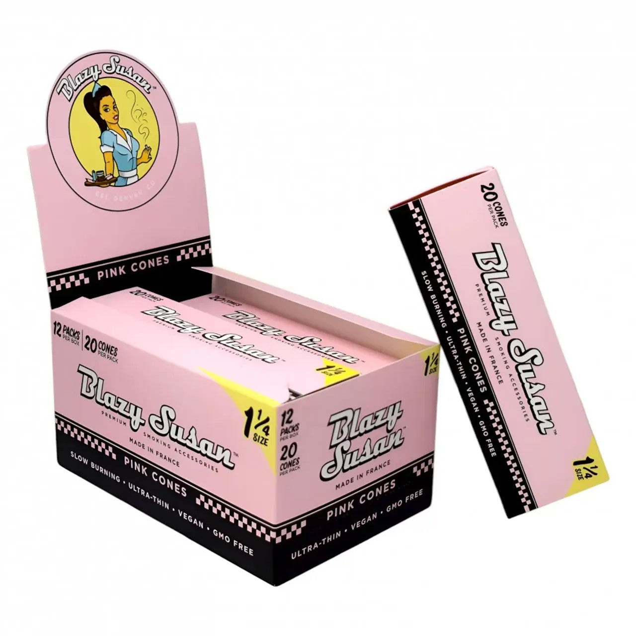 Blazy Susan® - Pre-Roll Cones 1¼ (20ct) - Display of 12 (MSRP $9.50ea)