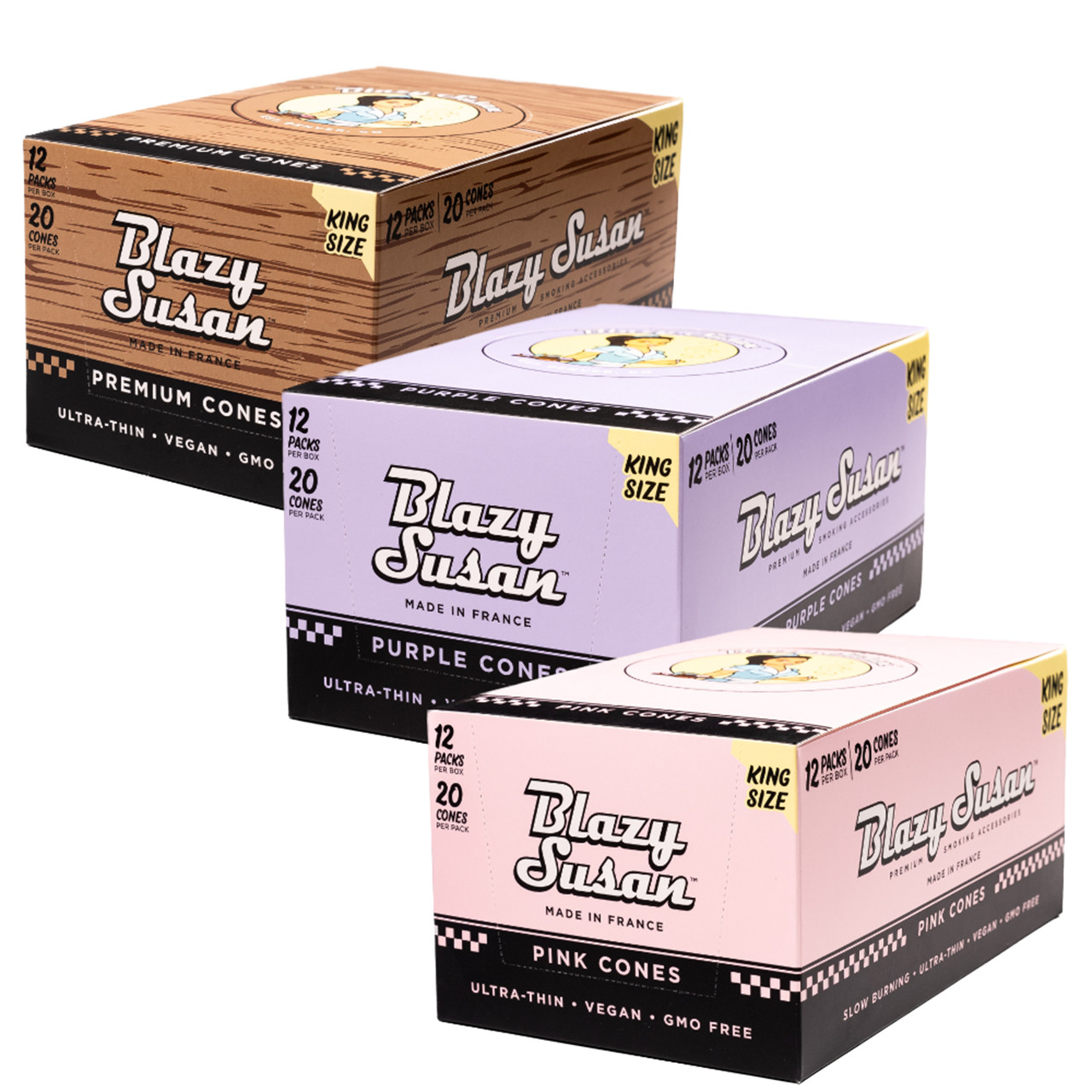 Blazy Susan® - Pre-Roll Cones King Size (20ct) - Display of 12 (MSRP $9.50ea)