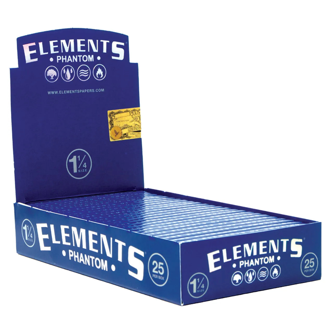 Elements - Phantom Rolling Papers 1 1/4 (50ct) - Display of 25 (MSRP $4.00ea)