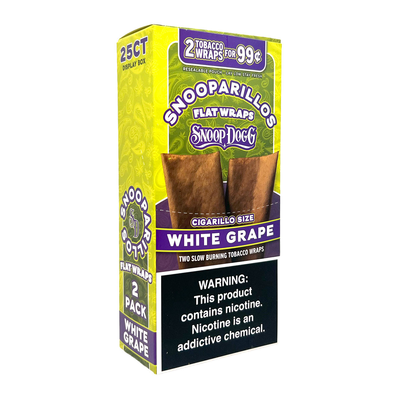 Snooparillos - Flat Wraps 2pk [Pre-Priced] - Display of 25 (MSRP $0.99ea)