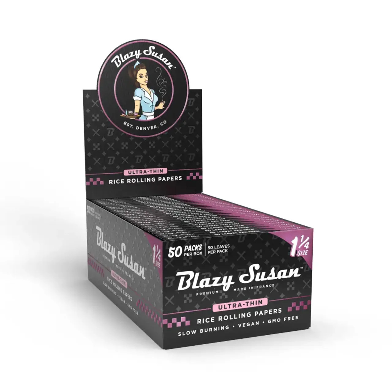 Blazy Susan® - 1¼ Rice Rolling Papers (50ct) - Display of 50 (MSRP $2.00ea)