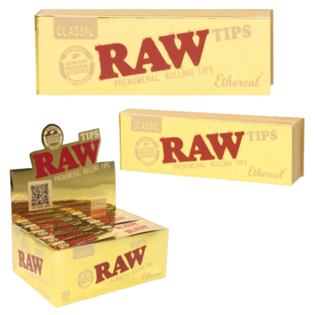 RAW® - Ethereal Pre-Rolled Tips (50ct) - Display of 20 (MSRP $3.00)