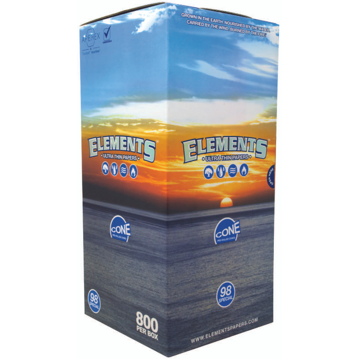Elements - 98 Special Pre-Rolled Cones (BULK) - Box of 800 (MSRP $95.00)