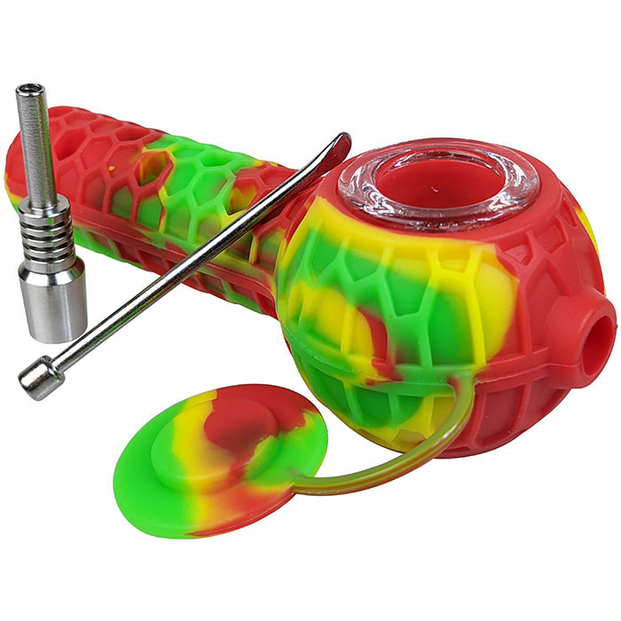 2 in 1 Hex Silicone Nectar Collector Spoon Hand Pipe - with 10M Tip (MSRP $10.00)