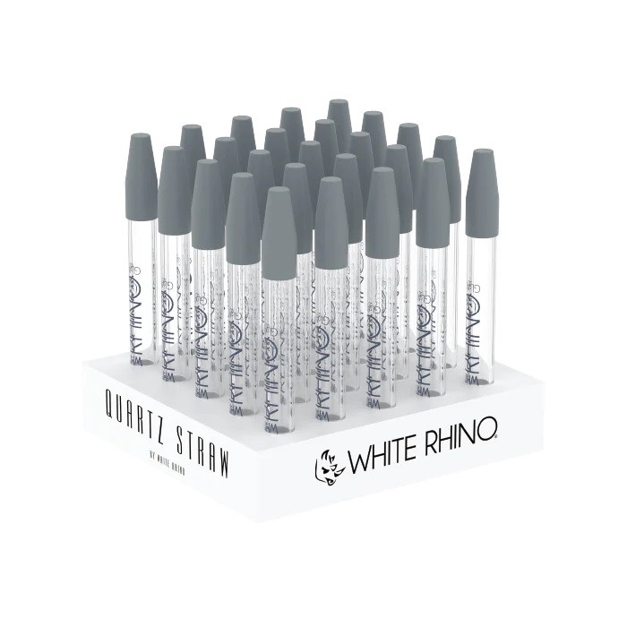 White Rhino - Quartz Dab Straw with Silicone Cap - 25ct Display (MSRP $6.00ea)