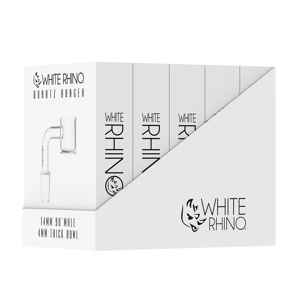 White Rhino - 4mm Quartz Banger - 14M 90 Degree - Display of 5 (MSRP $10.00ea)
