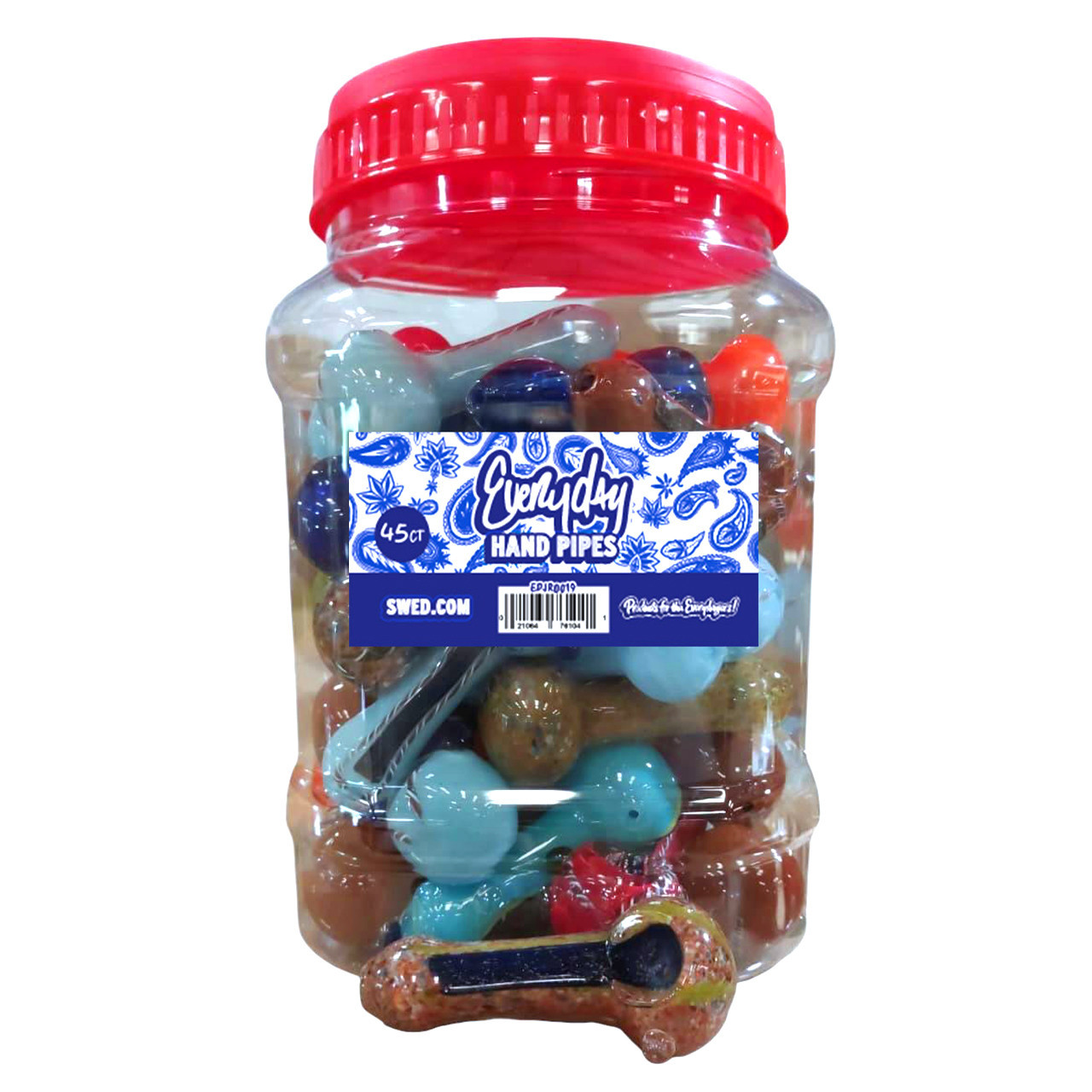 Everyday - 3" Assorted Dichro Spoon Hand Pipe - 45ct Jar (MSRP $10.00ea)