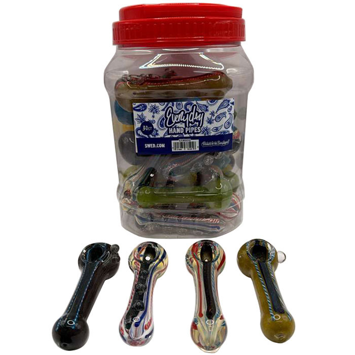 Everyday - 4" Assorted Dichro Spoon Hand Pipe - 30ct Jar (MSRP $10.00ea)
